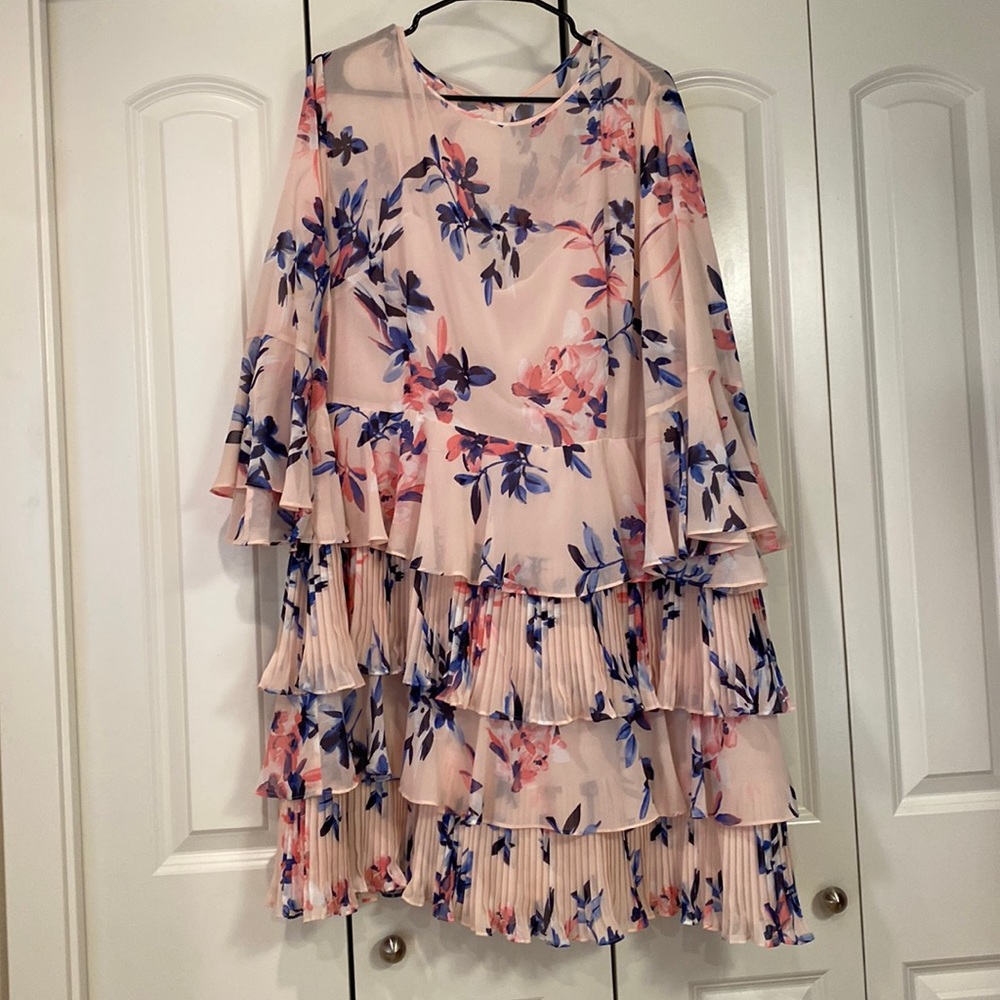 Eliza j, size 22w pink and blue floral